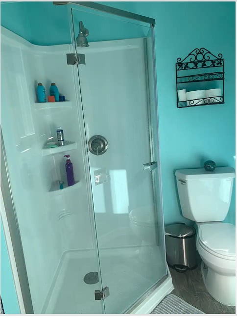 Shower and toilet