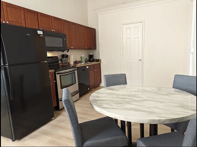 Dining area with the kitchen!