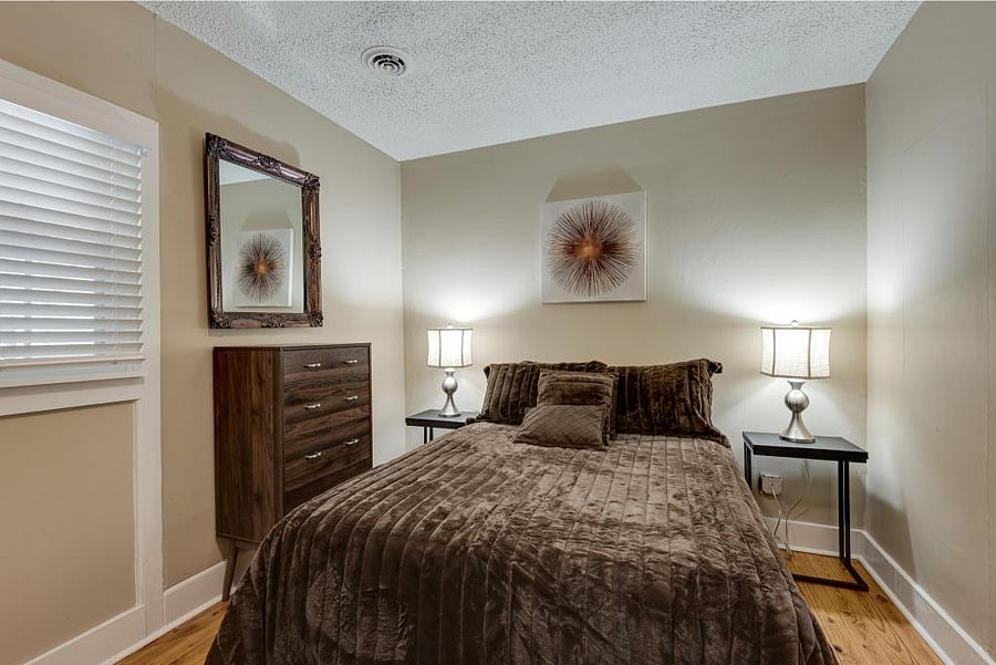 Smaller Bedroom. Nice Hardwood Floors
