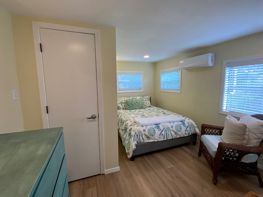 Primary bedroom with queen bed