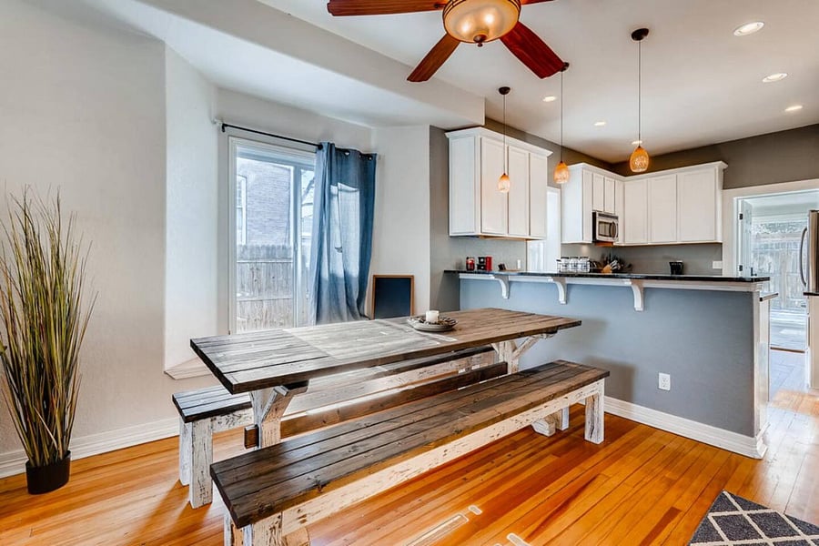 Beautiful New Kitchen Table with Bench Style Seating!