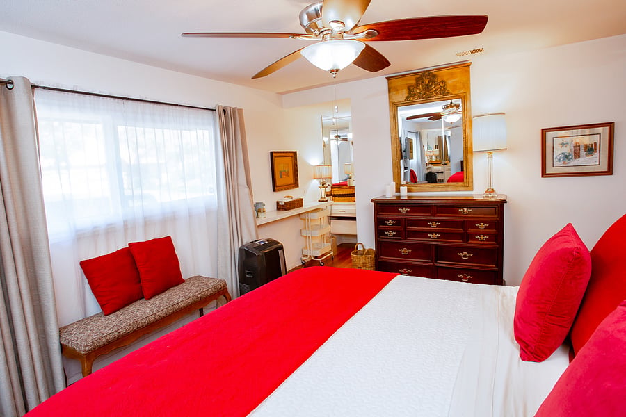 New pillows, soft linens, plenty of room for your clothes