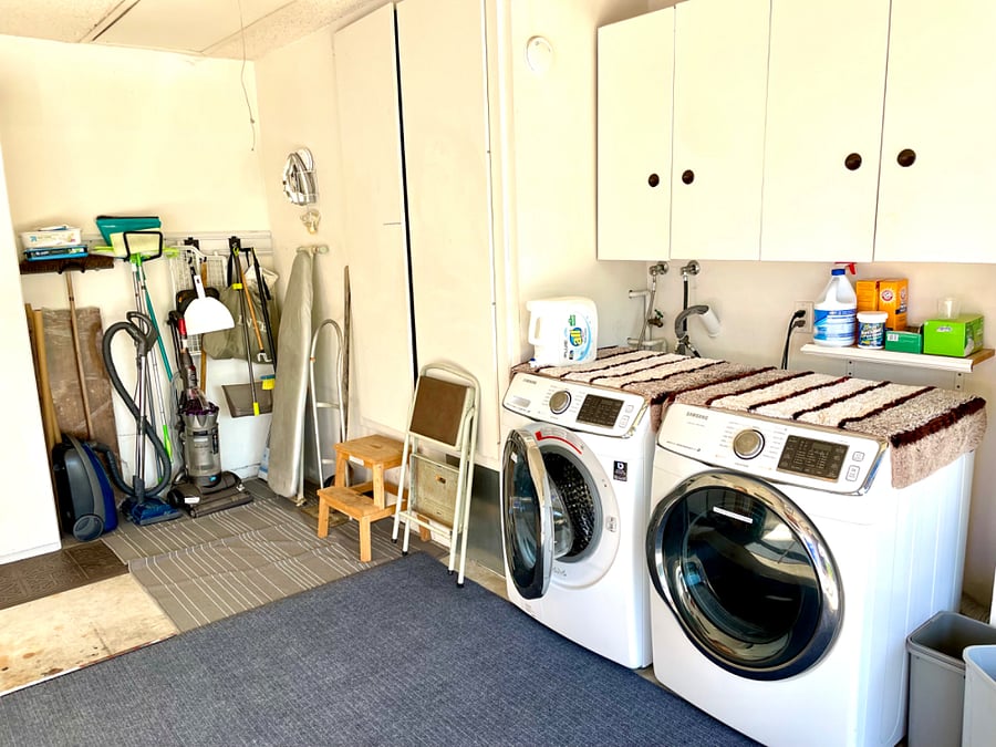 Samsung front loader washer and dryer includes Clorox laundry detergent and bleach