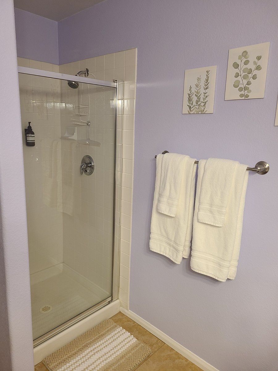 Spare bathroom #2 has a stand-up shower.