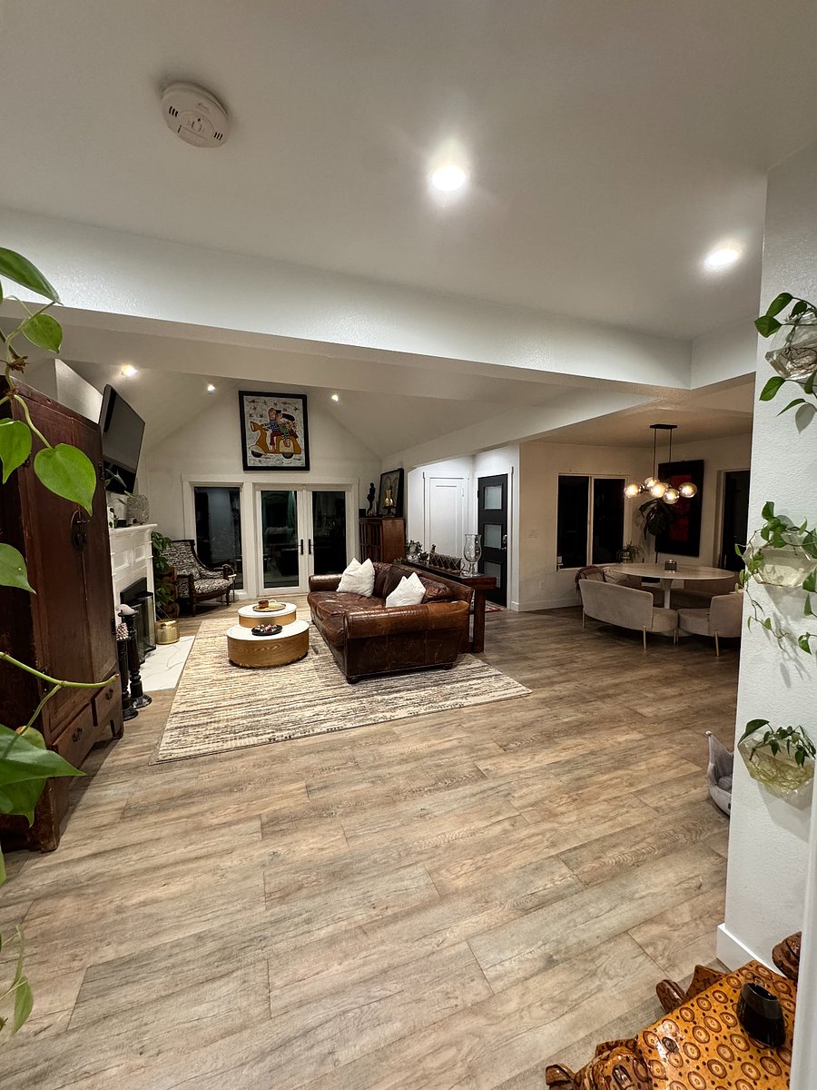 Living room with smart TV