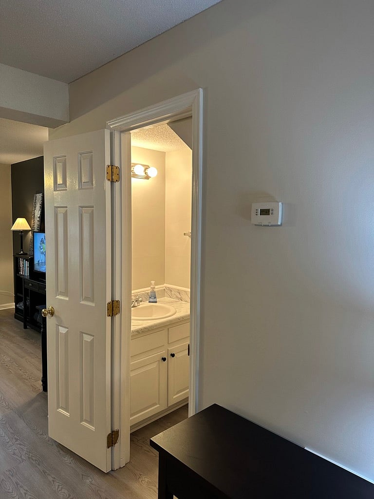 doorway to first floor half bathroom
