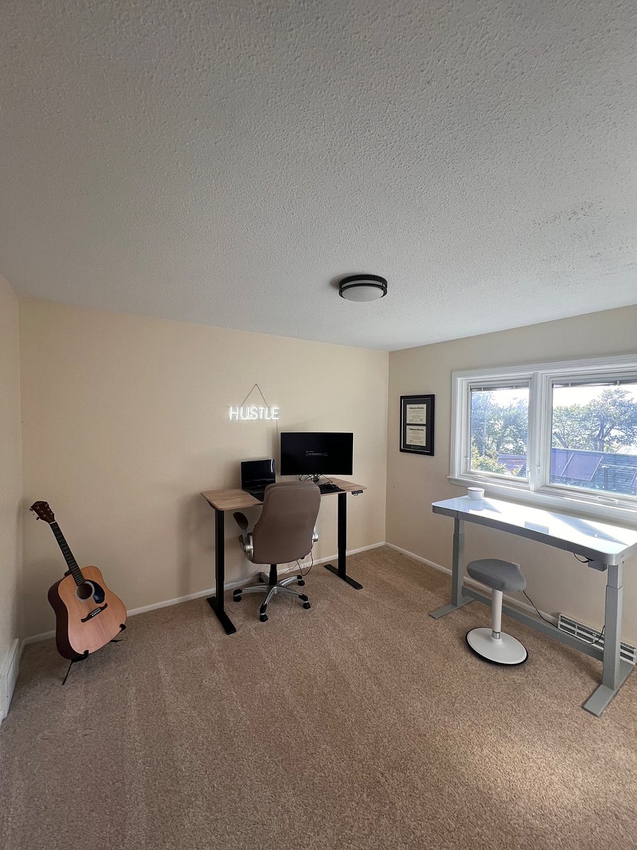 Upstairs bedroom and working space.