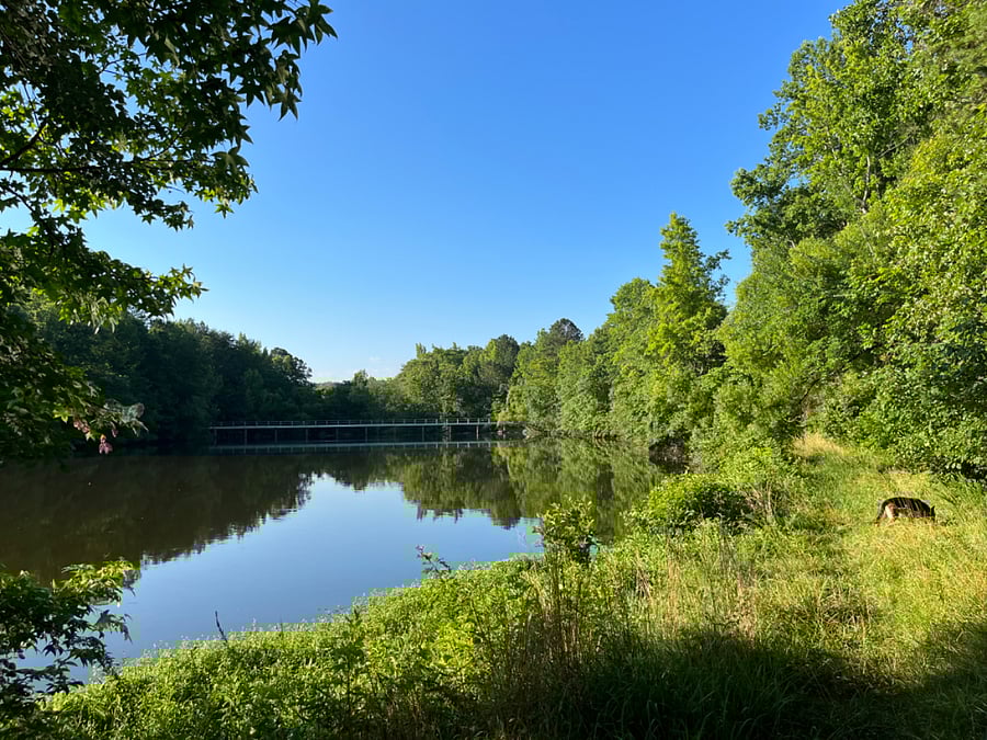 One of two lakes to be found on a short hike from the house.