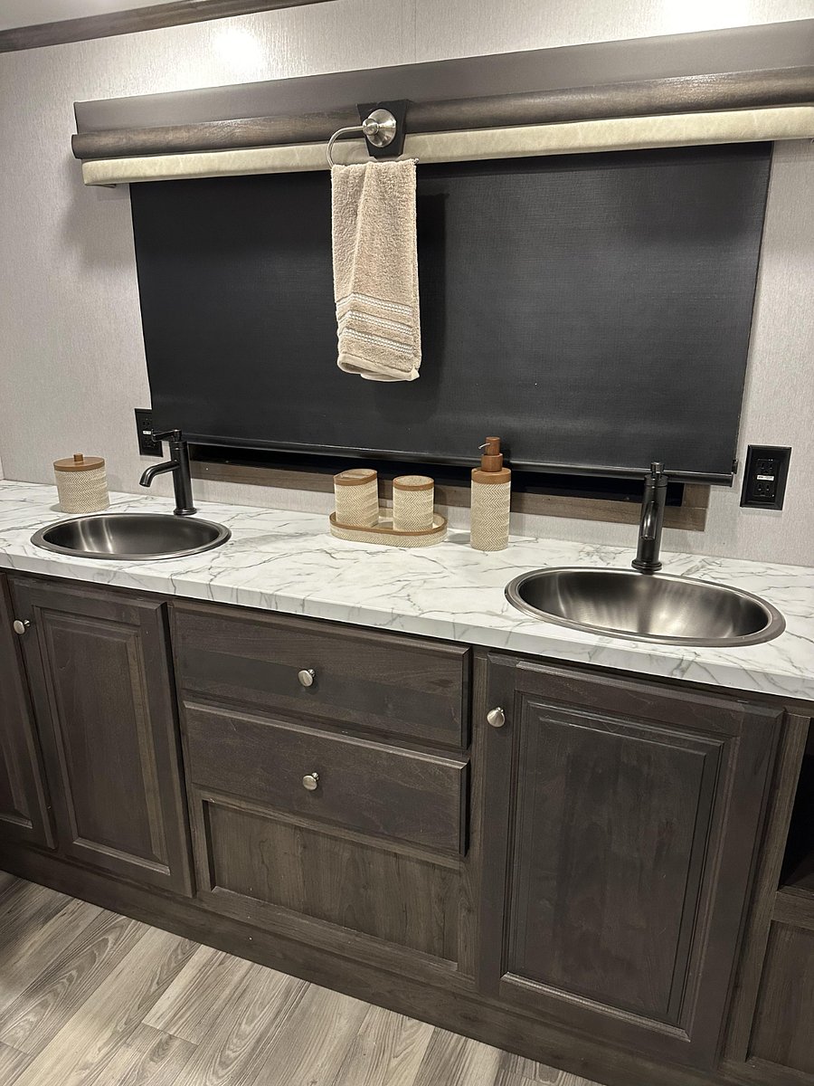 Double sinks in Master Bathroom.
