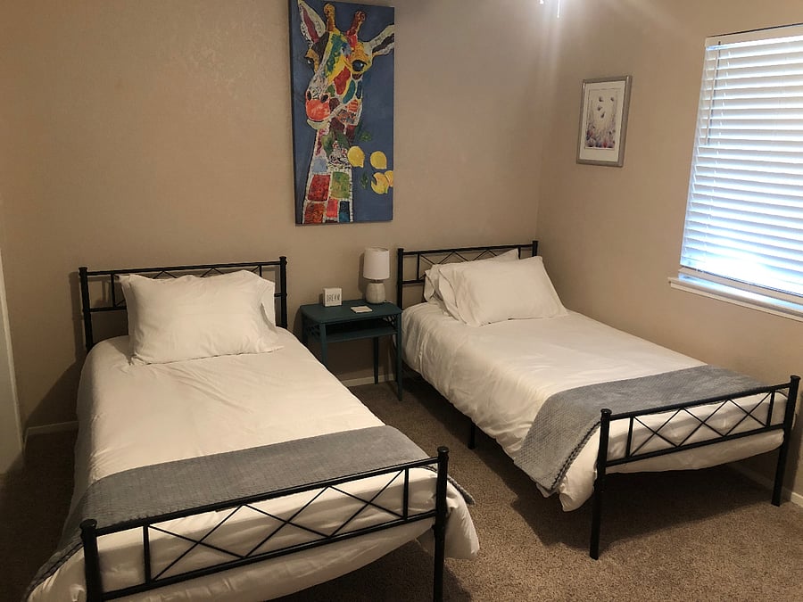 Bedroom #3 has two twin beds with day bed and trundle also