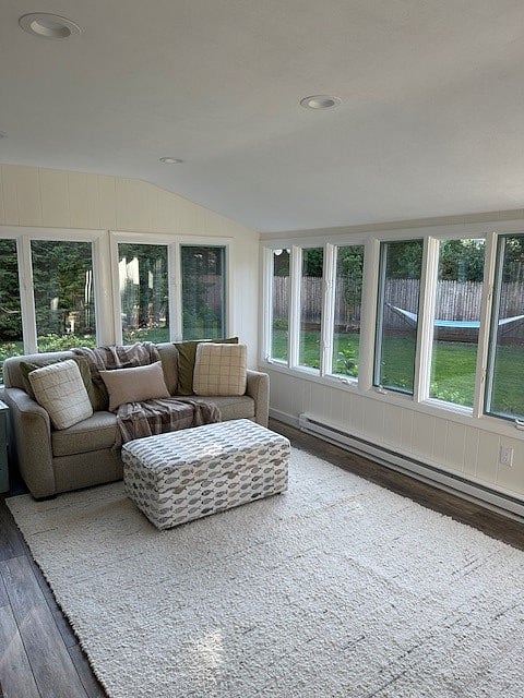 Beautiful heated SunRoom with lots windows, overlooking the backyard.