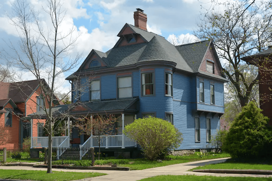 An exterior view of the house.