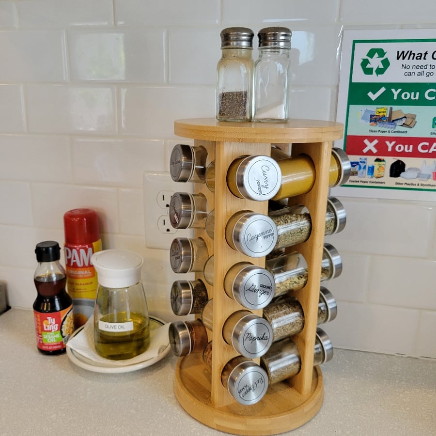 Spices and cooking oils are provided.