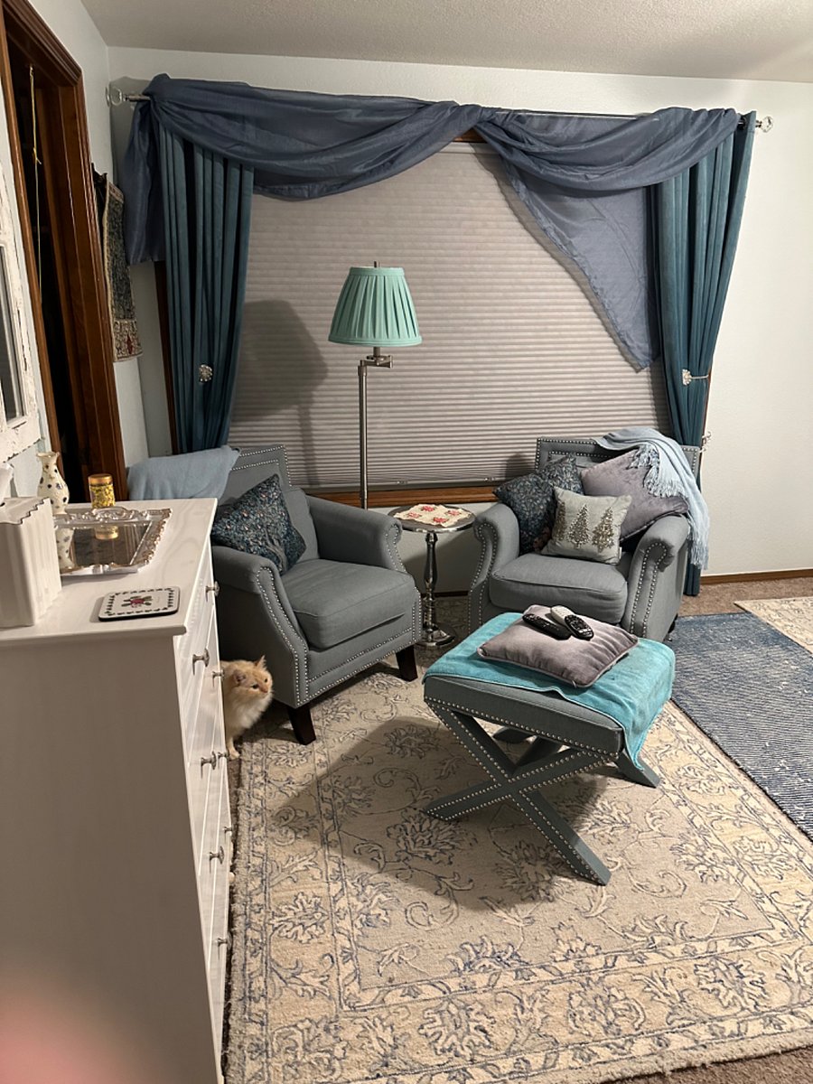 Bedroom sitting area.