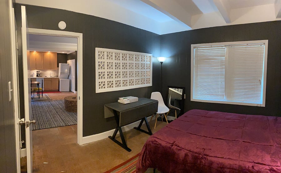 View from bedroom to living room