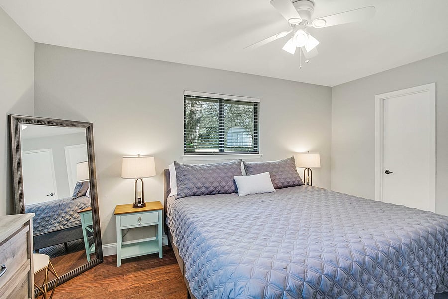 Master bedroom with king bed