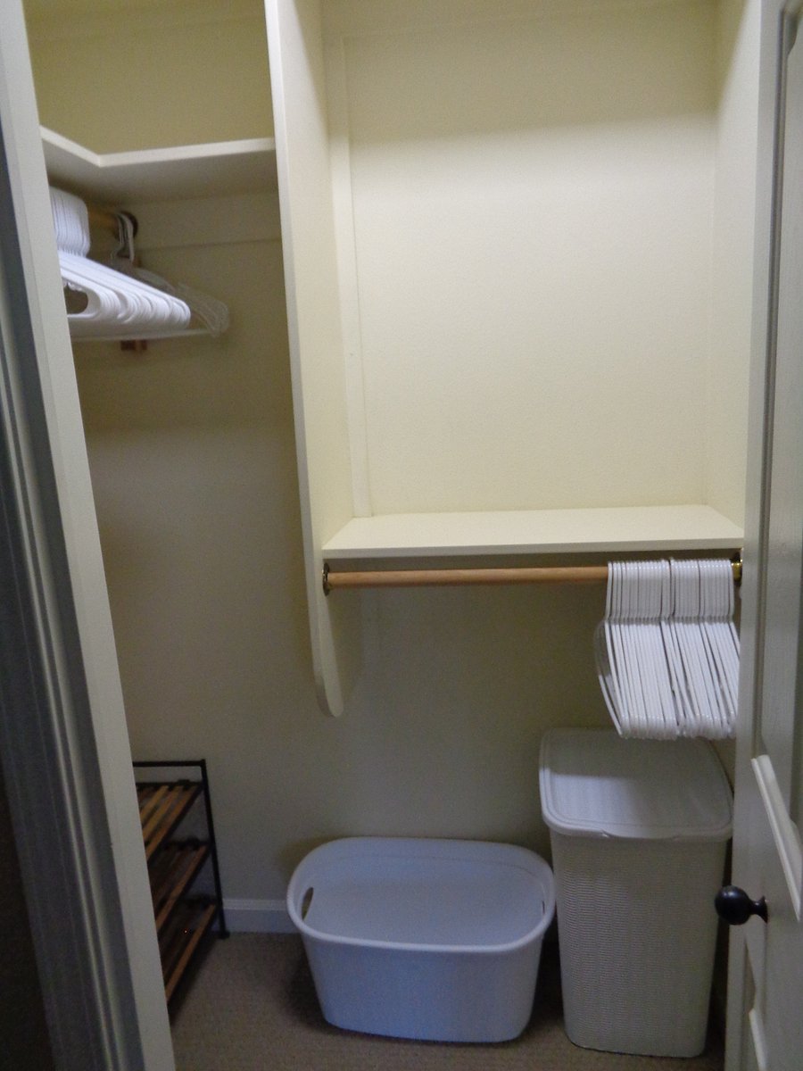 Left closet in the bedroom.