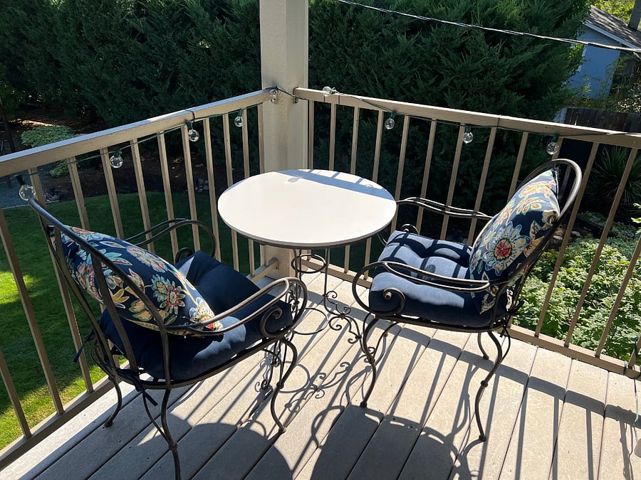 Outdoor balcony furniture.