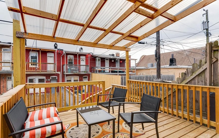 Enjoy some fresh air on the Outdoor deck.