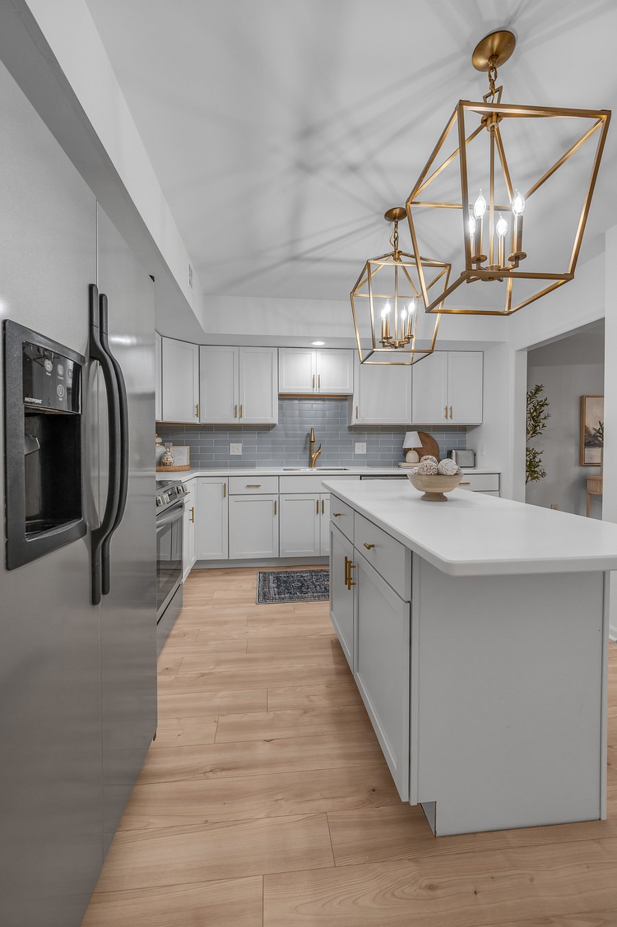 Kitchen with view into dining room