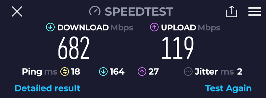 WiFi internet speedtest