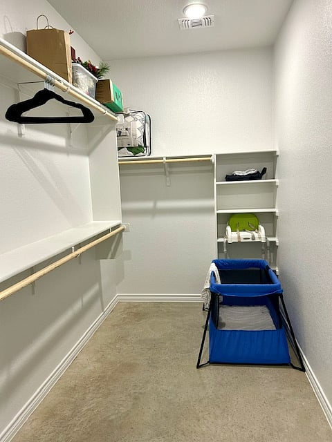 Closet in primary bedroom