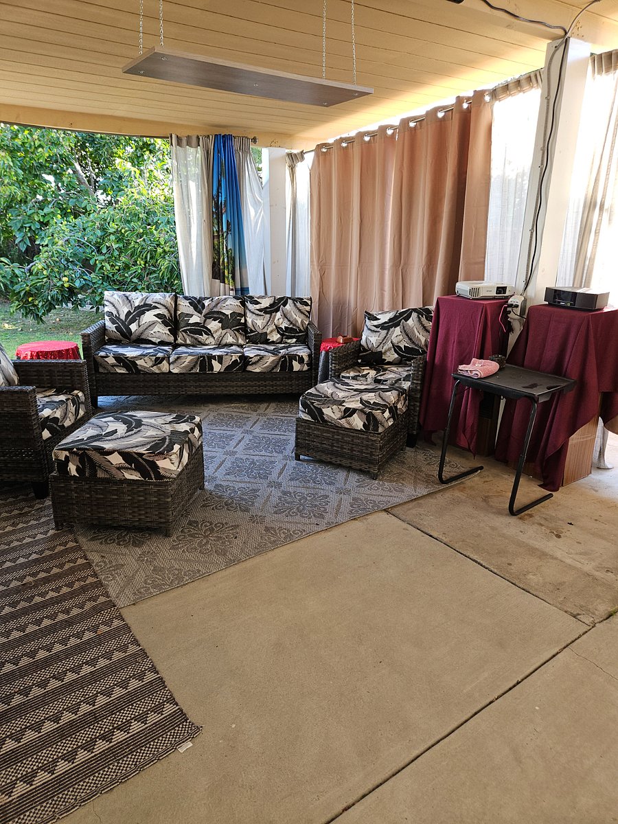 Covered Patio with TV Projector with firestick