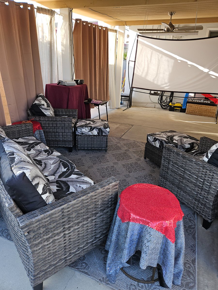 Covered Patio with TV Projector with firestick