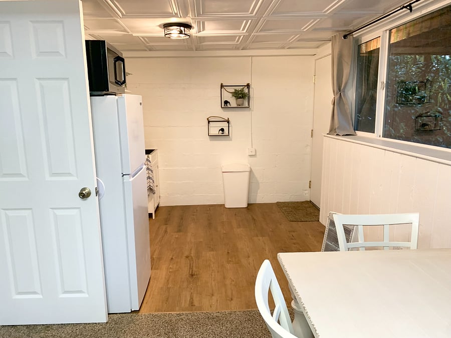 Open space for kitchen and dining room