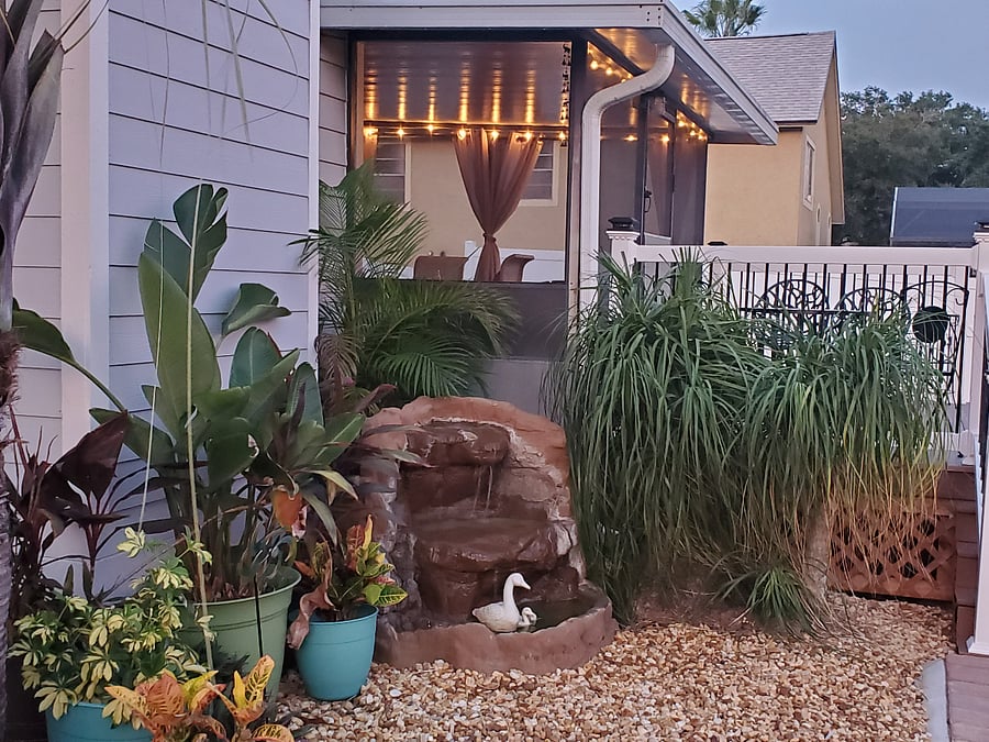 Waterfall continuously runs and adds to the relaxing environment I have created for my home. 
