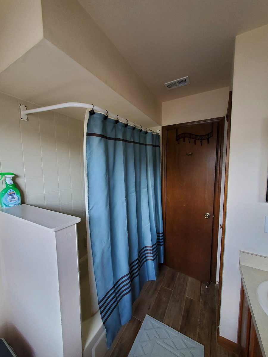 Details matter, hang your towel, wash cloth, robe and shower cap. :-) The shower also has a tub.