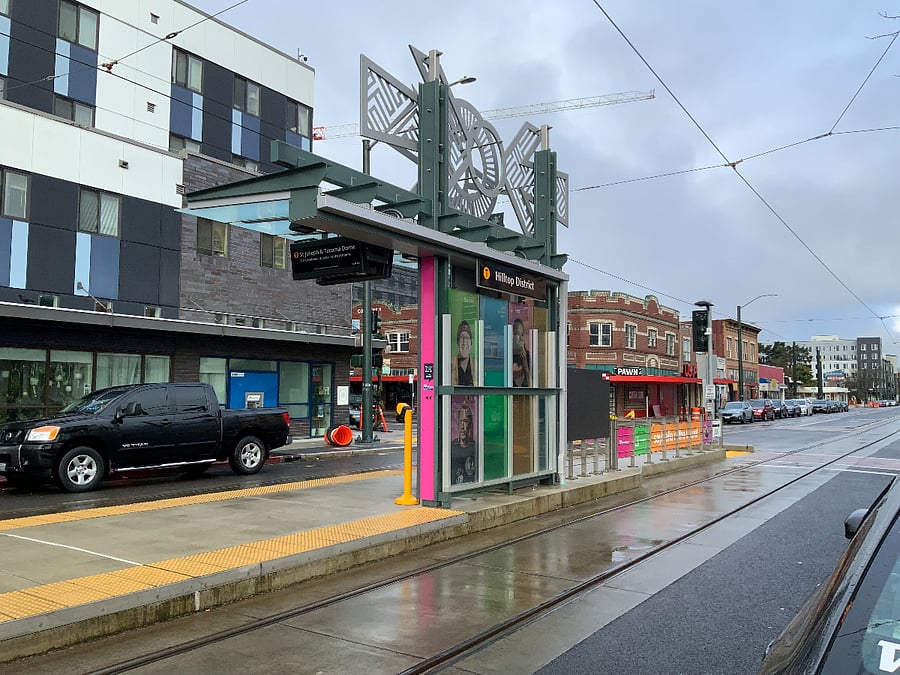 We are 3 blocks from this Hilltop street car stop (which goes North a few blocks to Tacoma General, Mary Bridge, & Kaiser)