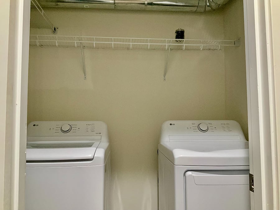 Full size washer & dryer in laundry room