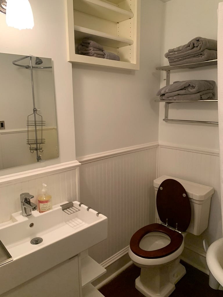 Full bath including claw foot tub