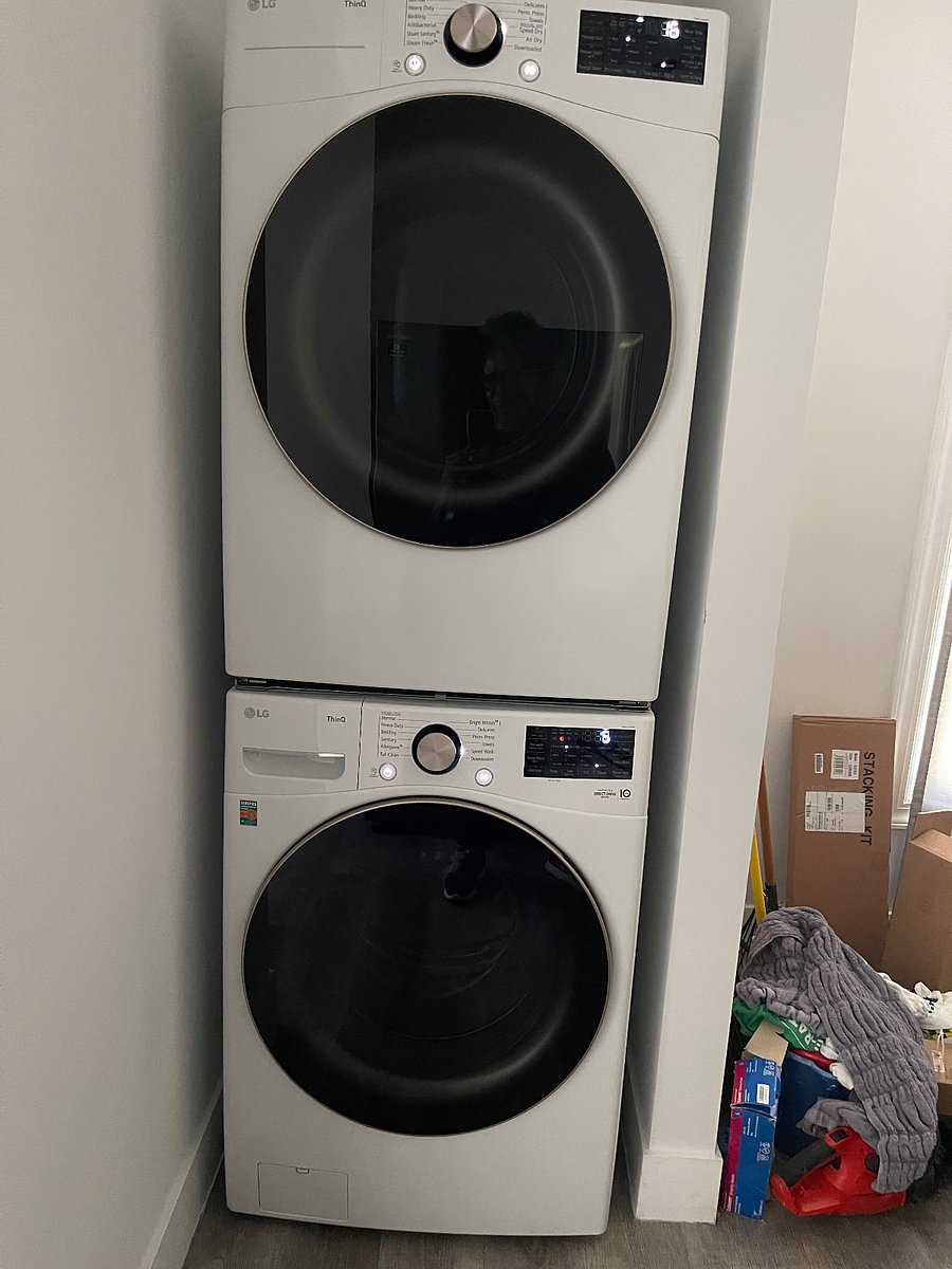 Washer and dryer in suite.