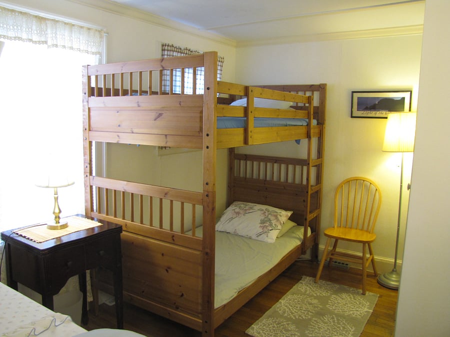 2nd bedroom bunks. There is also step-in closet to the right.