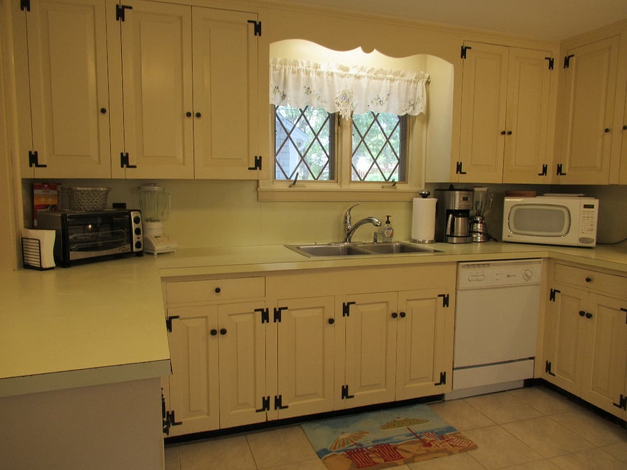 Sink and cabinets