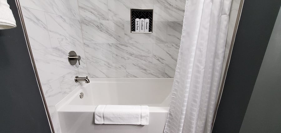 Master Bath Marble Tiled Shower