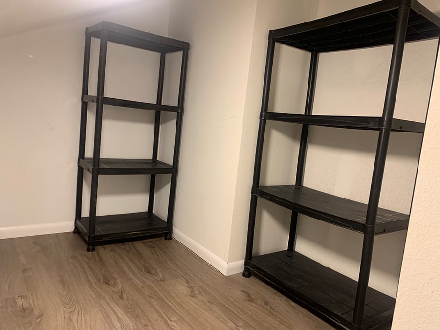 Storage closet shelving