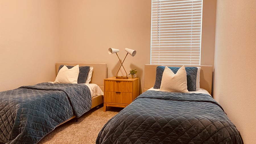 Prepare for relaxation for two with comfortable twin beds!