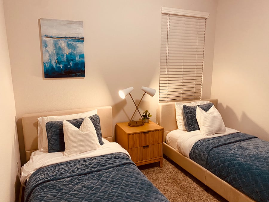 Enjoy the comfortable twin beds ready for your family.