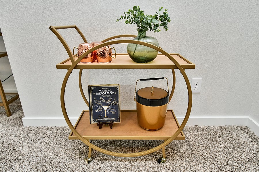 Enjoy the bar cart for any entertaining needs.