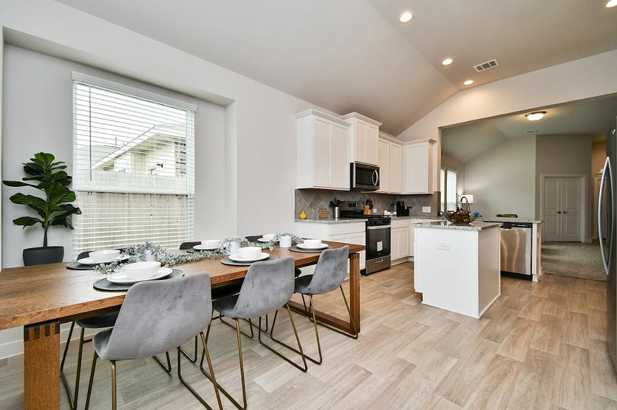 Enjoy easy access to the patio from the dining area.