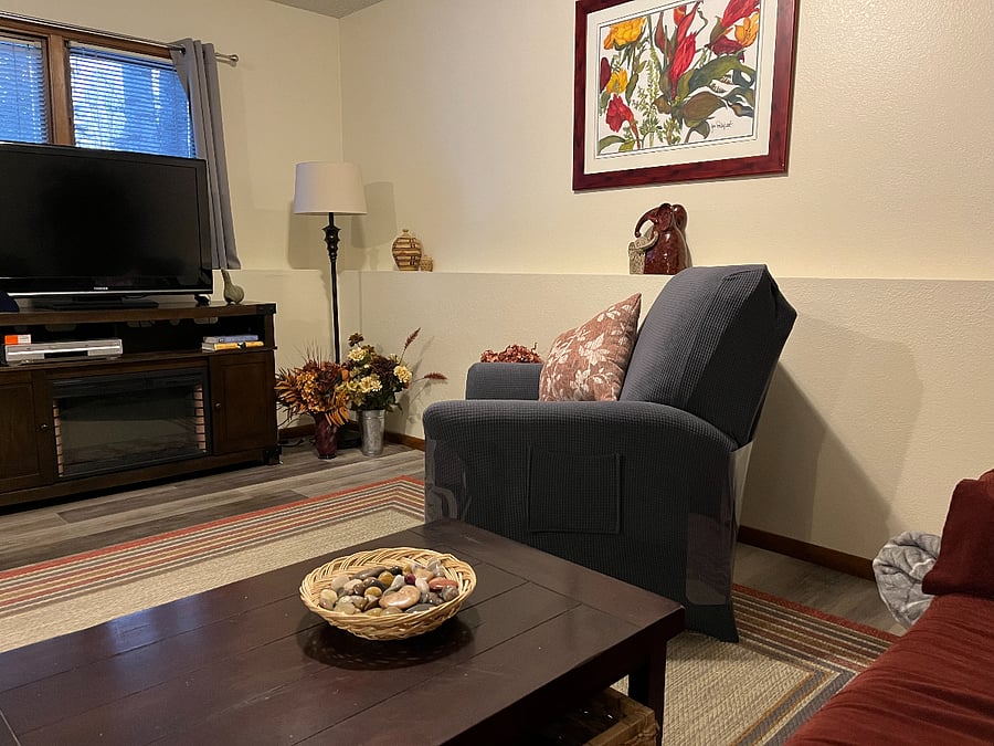 Cozy chair and electric fireplace