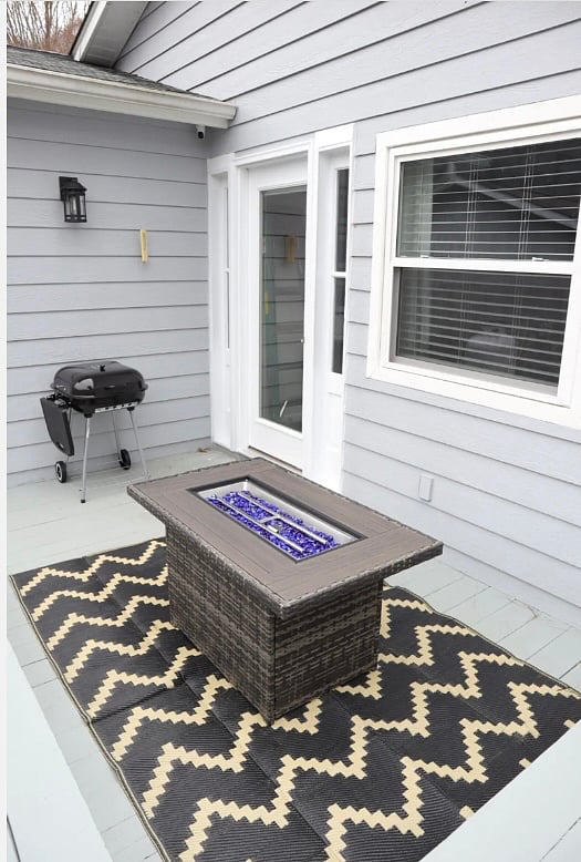 Fire table on back deck