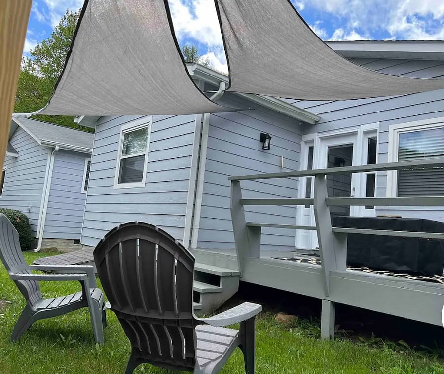 Shade sails over back deck