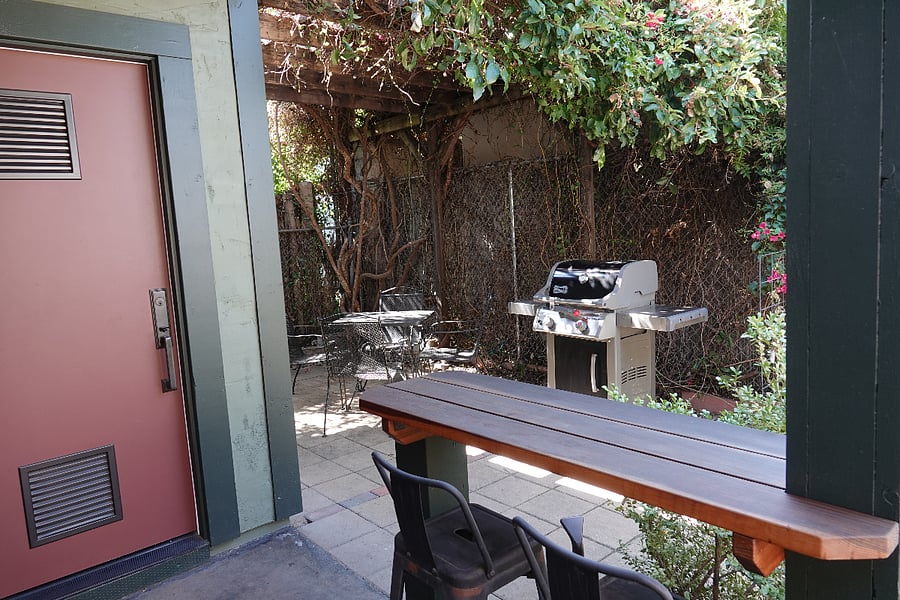 Seating for two on the porch.