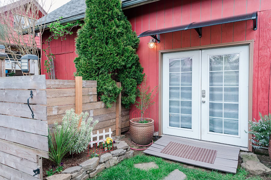 The Carriage House private (gated) yard.