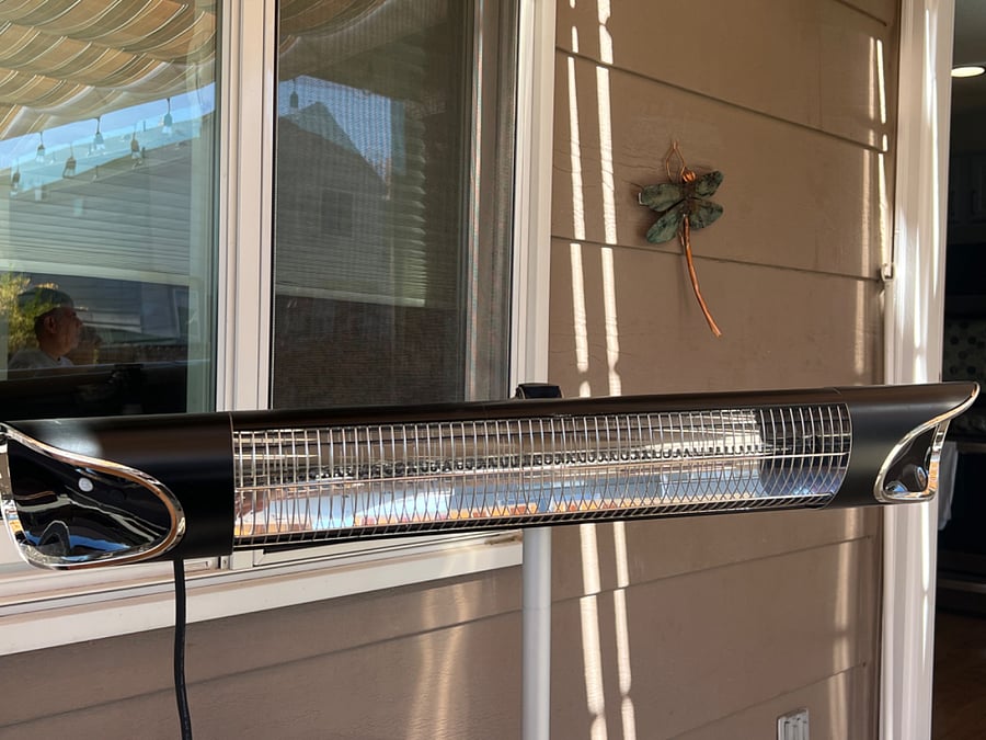 Heater on patio for cool evenings