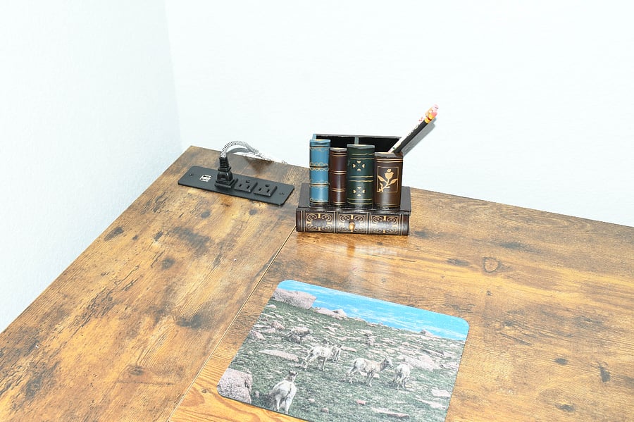 Desk with charging station